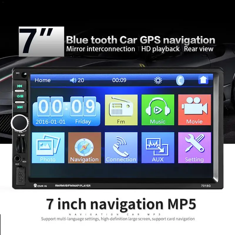 

7 Inch HD Car Radio GPS Navigation Player Camera Autoradio Bluetooth AUX MP3 MP5 Stereo FM Audio USB Auto Electronic