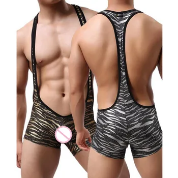 

Sexy Mens Undershirt Overalls Sexy Tank Tops Breathable Men Bodysuit Undershirt Jumpsuit Shorts Tight Leotard Undershirt