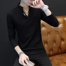 Высококачественная брендовая мужская рубашка поло, приталенная Однотонная рубашка поло с длинным рукавом и стоячим воротником, рубашка Camisa Polo Grande 5XL