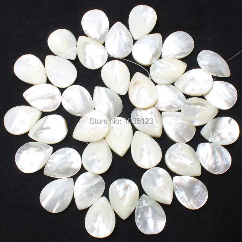 

Free Shipping 40 Pcs 15x20mm Natural White Shell MOP Petal Shape Gems Loose Beads DIY Creative Jewellery Making w989