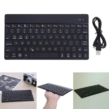 

Ultra Thin Wireless Bluetooth 3.0 Keyboard 7 Color Backlight Aluminum Alloy Metal Teclado Sem Fio for Tablet Phone w/ USB Cable