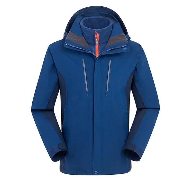 

Men Outdoor Hiking Windproof Hooded Jackets Warm Fleece Softshell Mountain Climbing Jacket Camping 2 In 1 Wind Coat