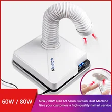 60/80 9w ネイルアート吸引ダストコレクタマシン UV ジェルポリッシュのヒント集塵機ネイルサロンツール真空クリーナーマニキュアマシン(China)