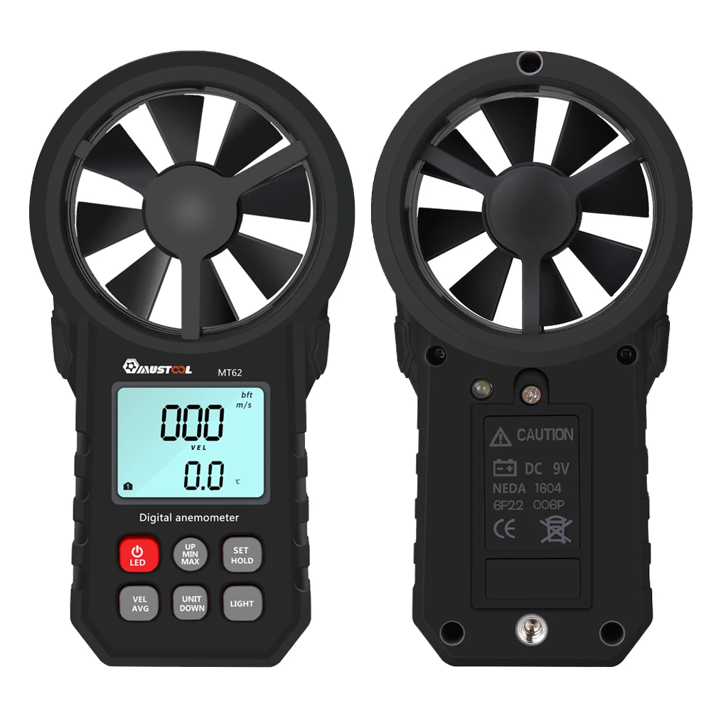 

MUSTOOL MT62 Digital Anemometer Wind Scale Air Volume Measure Temperature Meter Real-time Average Wind Speed Air Volume Meter