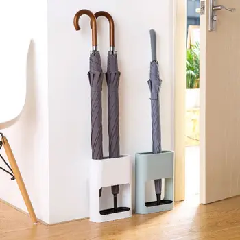 

Home Oval Umbrella Stand Rack Umbrella Draining Can Holder 4 pcs Umbrellas white