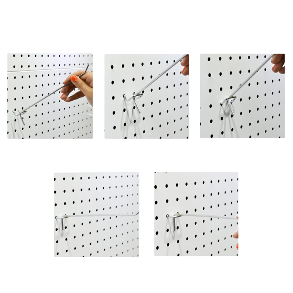 100 шт металлический штифт доска Pegboard Крючки гаражные работы хранение в магазине дисплей организации Стальной Подвесной инструмент