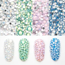 SS4~ SS20 смешанные размеры опаловые Стразы для ногтей красочные Хрустальные стеклянные драгоценные камни для DIY 3D украшения для ногтей MJZ2115