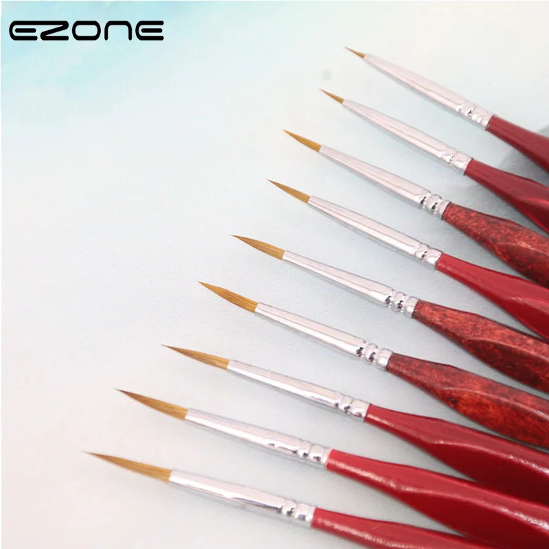 EZONE красный треугольная подставка Краски кисть тонкой ручной Краски ed ручка-закладка прост в обращении кисть для акварельной живописи