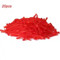 20Pcs 2cm Grub Silicone Fishy Smell Fish Lure sea Red Life-like Fishing Earthworm Bait With smell Reusable Artificial Reusable