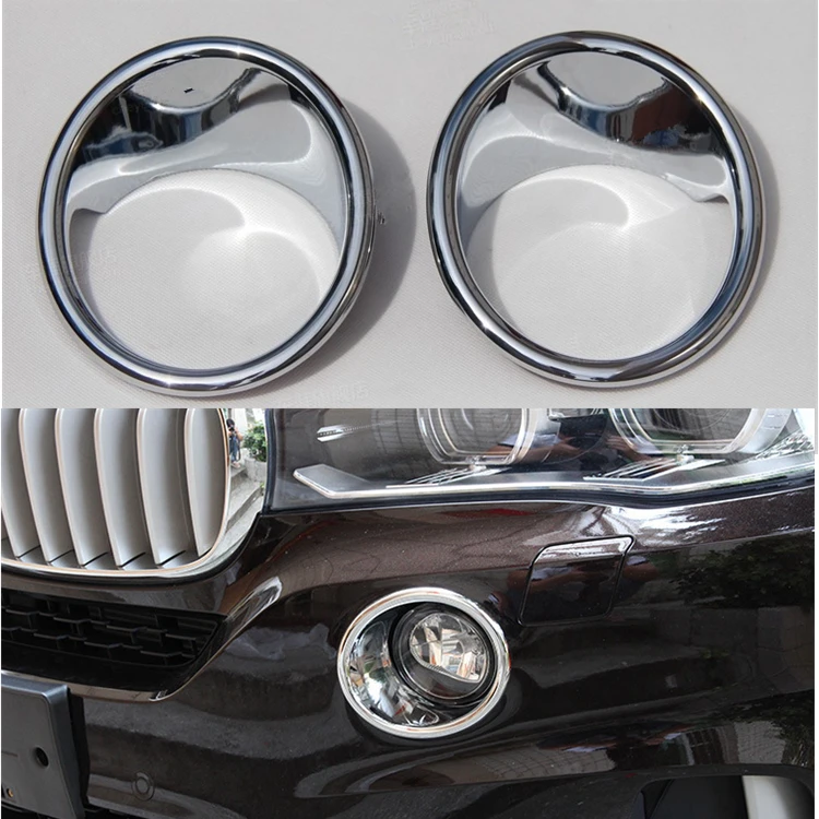 

2Pcs/Set Car Front Fog Light Lampshade ABS Chrome Decorative Cover Trim Mouldings For X5 F15 2014-2018 Car Styling