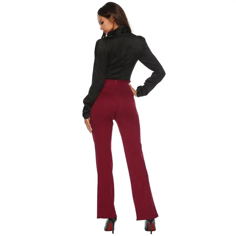 Женские брюки Slim Fit с высокой талией офисные женские осенне зимние модные