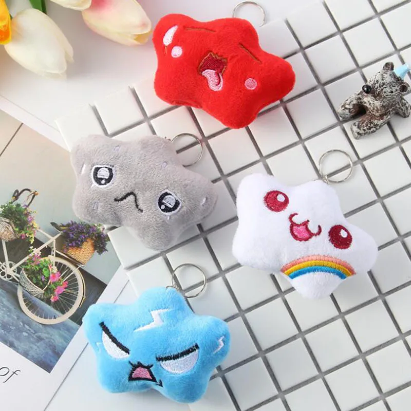 

Mini Cm,cute Cloud Plush Toy Keychain Novelty Kawaii Anime Soft Expression Doll Pompom Decoration Tarjeta De Memoria Other