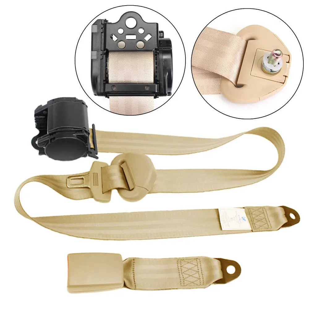 

2018 3 Points Automatic Car Front Seat Belt Buckle Kit Retractable Safety Straps