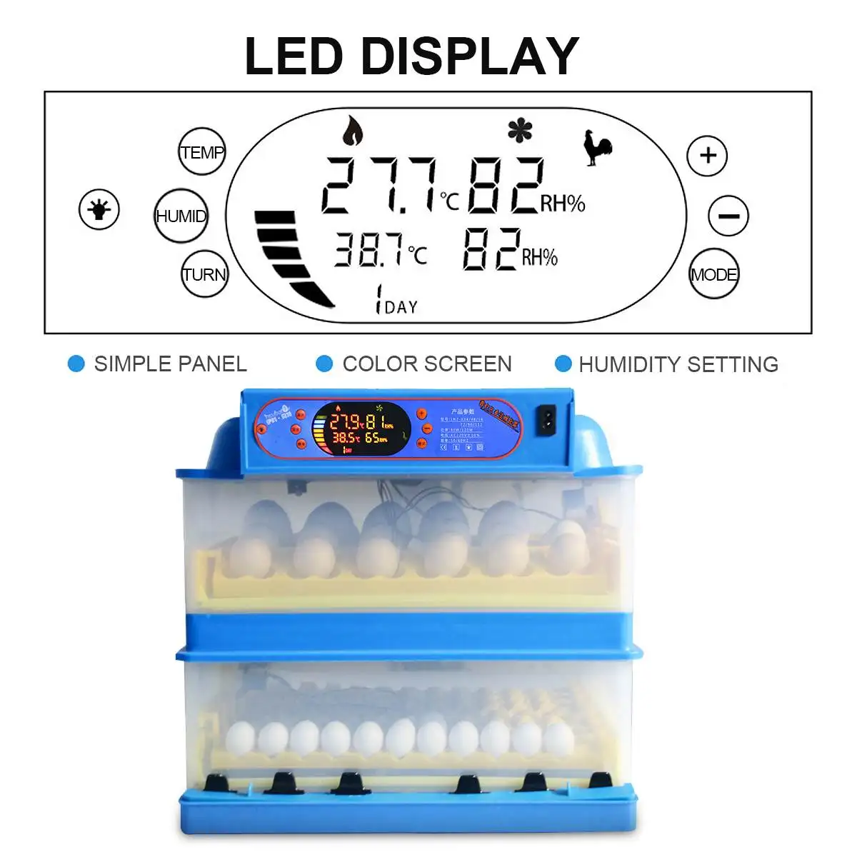 112 Eggs Automatic Incubator LED Eggs Incubator Poultry Hatcher Fully Automatic Home Hatching Machine 220V 45W 112 Eggs Automatic Incubator LED Eggs Incubator Poultry Hatcher Fully Automatic Home Hatching Machine 220V 45W