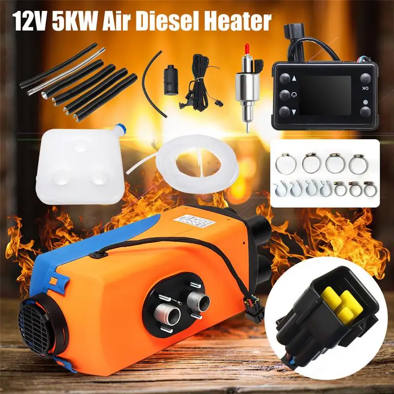 

Car Heater 5000W 12V 24V Air Diesel Car Heater Warmer With Remote Control LCD Display For RV Trailer Truck Boat