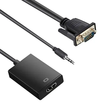 

New VGA to HDMI Cable Adapter Male to Female Converter With Audio Output 1080P VGA HDMI Adapter for PC laptop to HDTV Projector