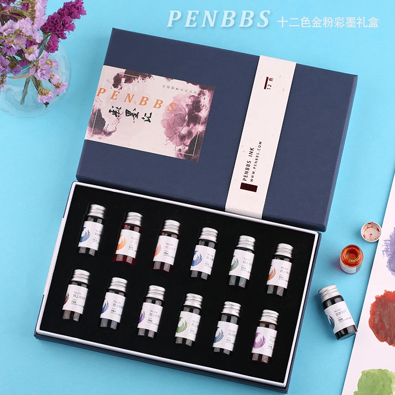 

Penbbs 12th Gold Powder Color Ink With Gift Box 10ml/bottle, Fountain Pen Ink