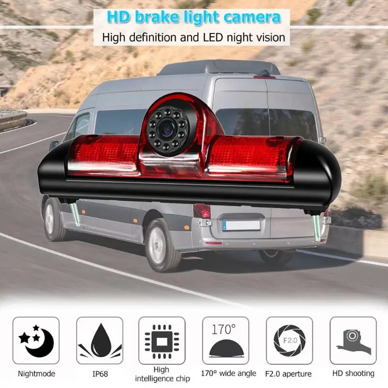  VODOOL 3rd Car Brake Light Rear View Camera IP68 Waterproof LED Night Vision Camera For Citroen Jum - 32960549943