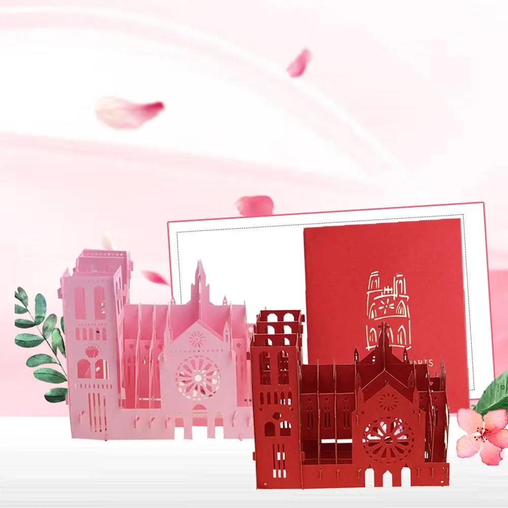  Greeting Cards With Envelope Laser Cut Post Card For Birthday Christmas Cards Notre Dame Cathedral  - 33010291296