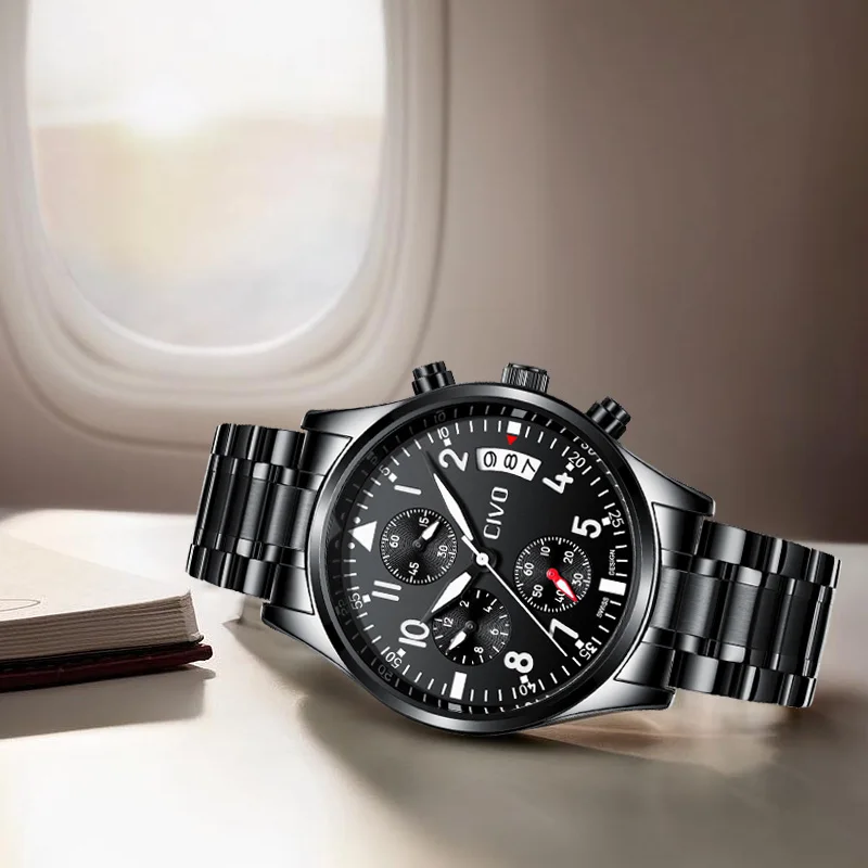 

CIVO Men Waterproof Analogue Watches Reloj Hombre Gents Calendar Relogio Masculino Military Sports Watch Quartz Watch For Men