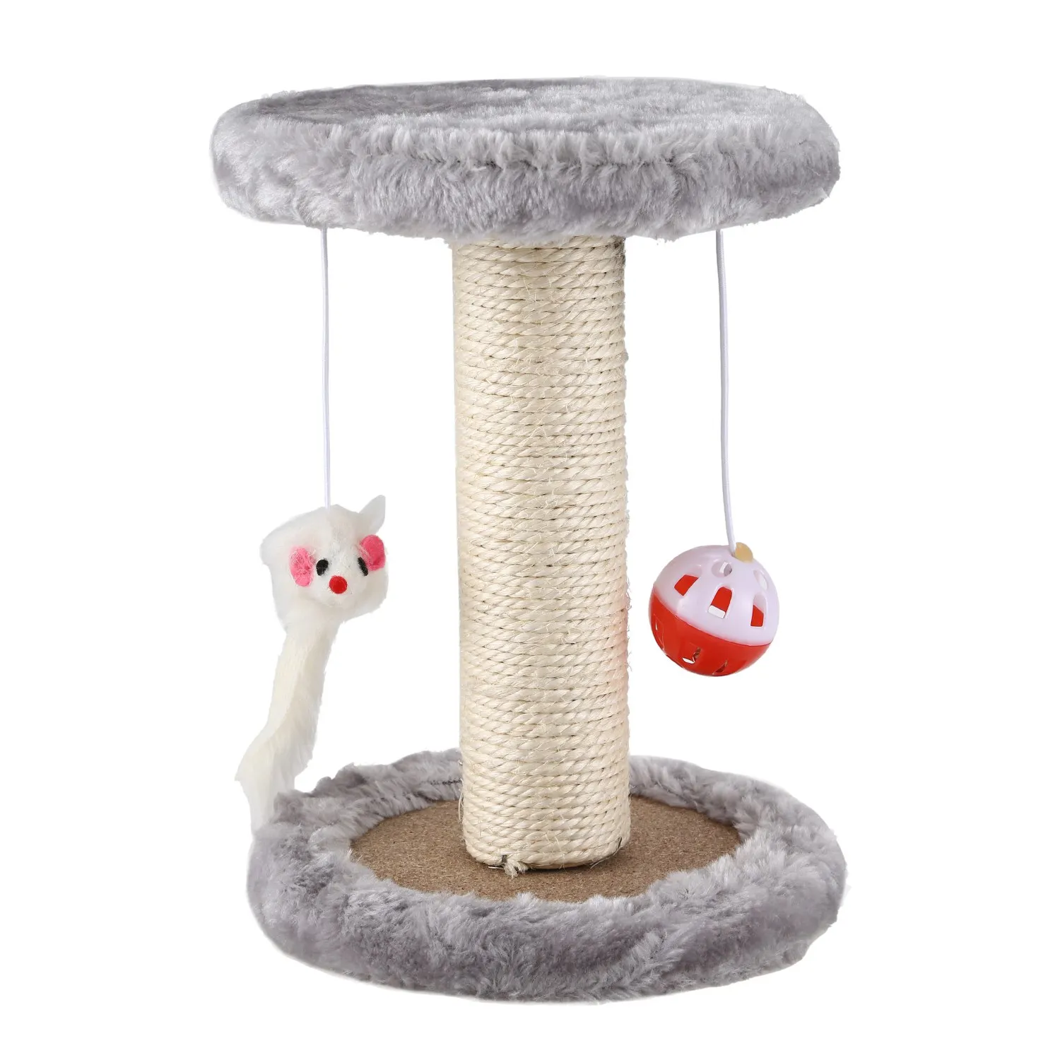 Professional Cat Scratching Post With Hanging Mouse Play Toy Activity Center Funiture House For Cat Scratching Sleeping