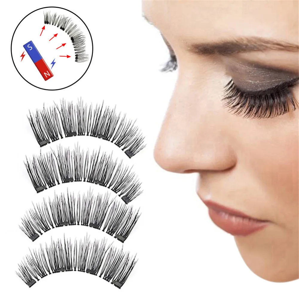 

Four Magnetism Magnet False Eyelashes Avoid Rubber Soft Handmade Reusable Extension Eye Makeup Tool For Beauty Dn*