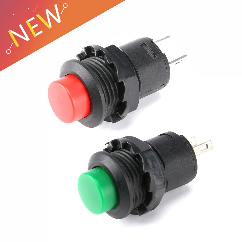 

10PCS Small Round Button Red Green Self-locking Push button Switch Latching ON/OFF 12mm 3A 125V 1.5A 250V AC DIY Touch Switch