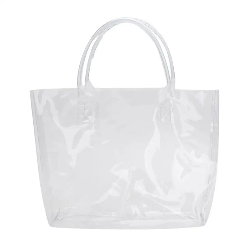 واضح شفاف PVC حقائب كتف المرأة أكياس هلام محفظة كبيرة عارضة حمل الصلبة اللون حقائب Sac الإناث أعلى يد