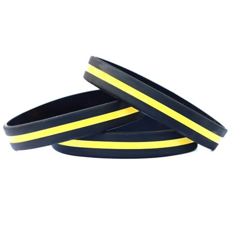 

1pc USA United states American thin yellow line wristbands yellow thin line wristband bracelet bangle wrist bands