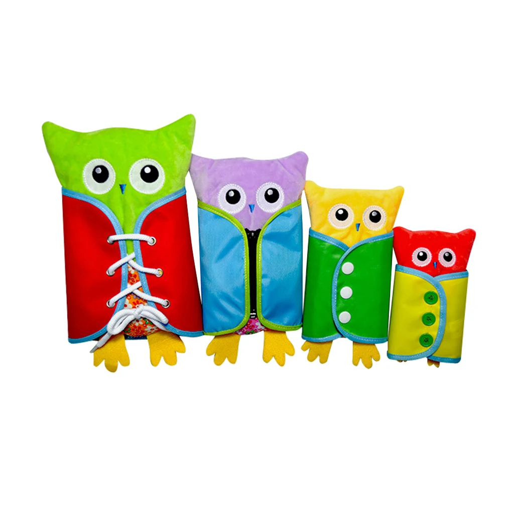 4 Pieces Push Owl Toy Baby Learning Dressing Practical Board Kids Development Hand Eye Coordination Toy 4 Pieces Push Owl Toy Baby Learning Dressing Practical Board Kids Development Hand Eye Coordination Toy