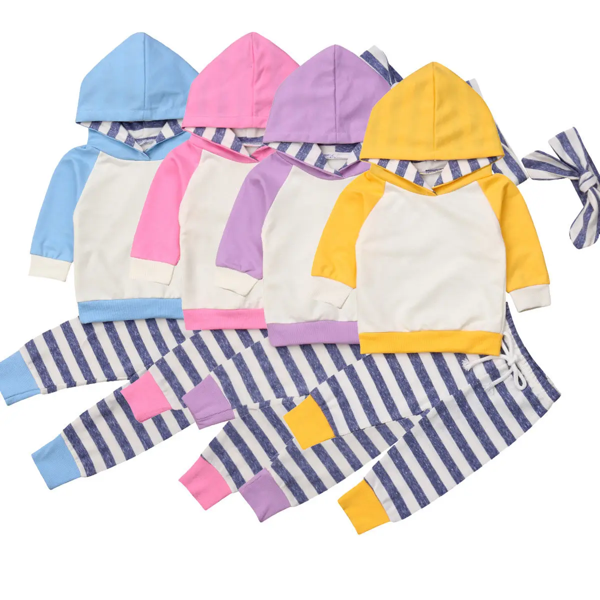 

2018 Multitrust Brand Striped 3PCS Newborn Baby Girls Boys Hoodies Tops+Striped Outfits Pants Toddler Clothes Casual Autumn Set