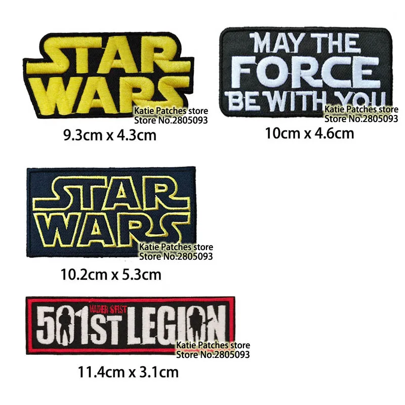 

Star Wars Text Logo, MAY THE FORCE BE WITH YOU, 501st Legion Embroidered Iron On Patch, Movie DIY Clothing Accessories Applique