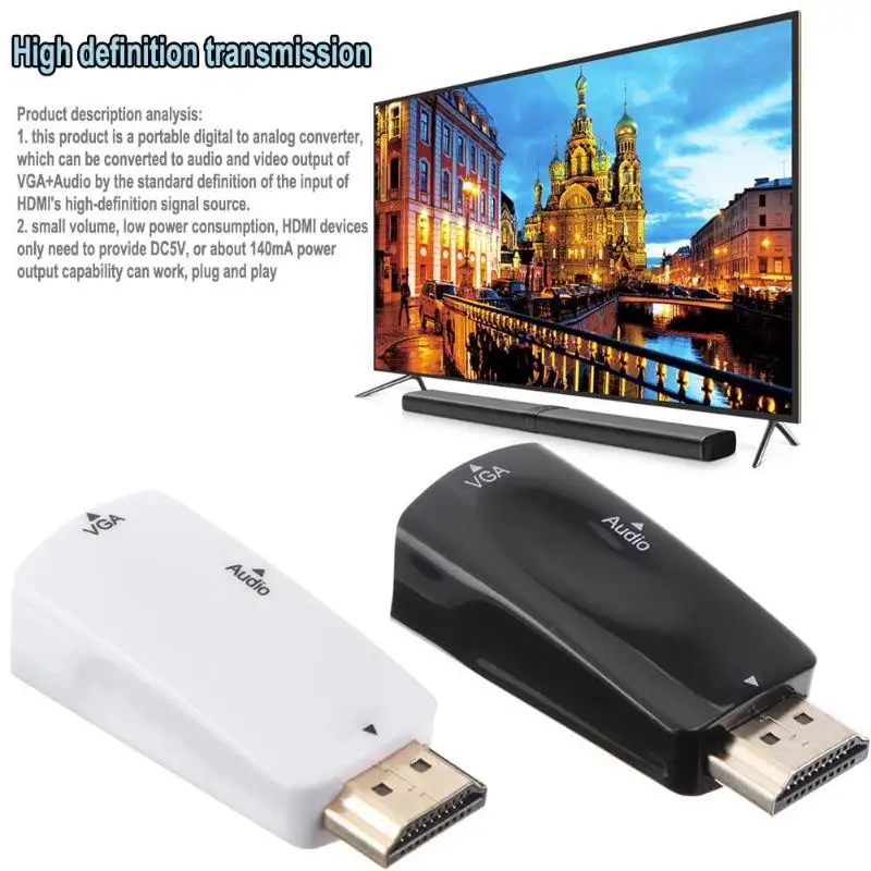 1080 P HDMI мужчина к VGA Женский адаптер аудио видео конвертер для ПК HDTV| |