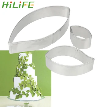 

HILIFE Stainless Steel Biscuit Cookie Cutter Fondant Cake Baking Mold Cake Decorating Tool 3pcs/set Leaf Shape Cookie Mold