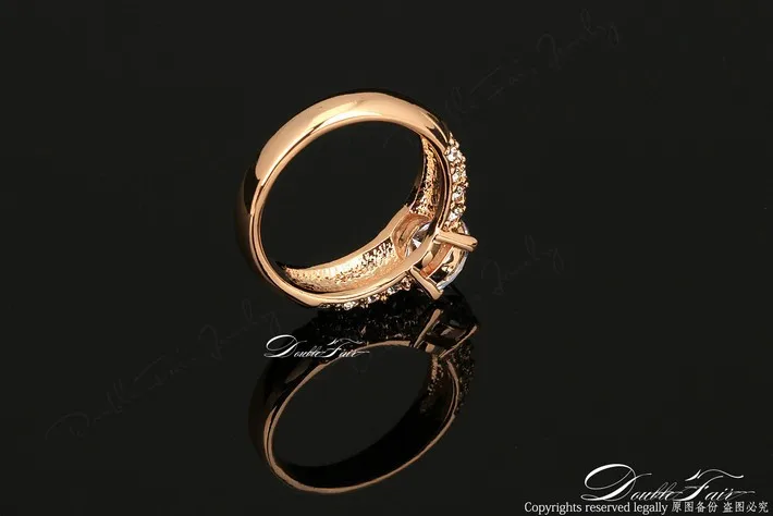 Классические свадебные/обручальные кольца для женщин AAA+ Кубический Цирконий Кристалл розовое золото цвет модные украшения anel DWR105M