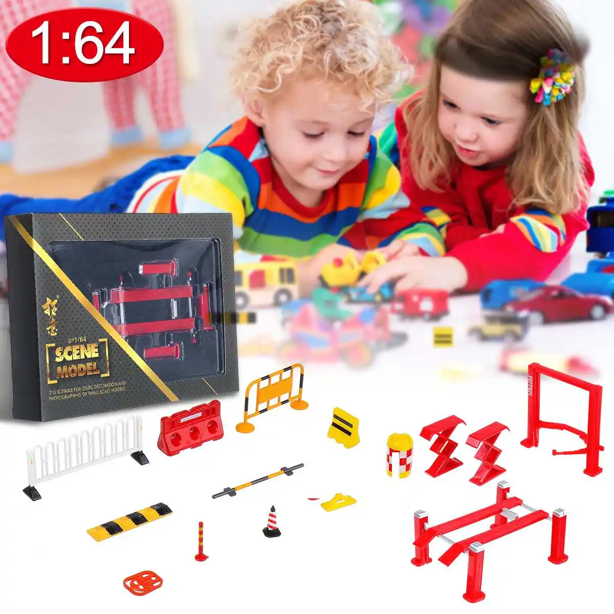 

Dioramas Toy 1/64 Diecast model car Motor Repair shop Traffic tools Display Set SC01 SC04A SC04B
