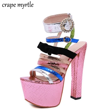 

bohemian Sandals summer shoes sexy women high heels sandals sweetly blush fashion buckle thick women platform sandals YMA755