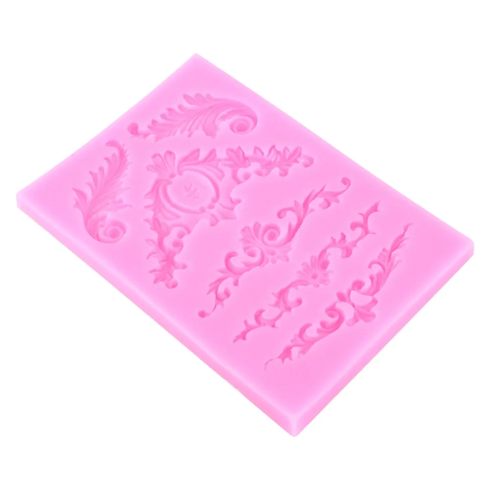 Барокко скульптурная винтажная Цветочная кружевная силиконовая форма для выпечки торта декор Сахарная форма для украшений из мастики