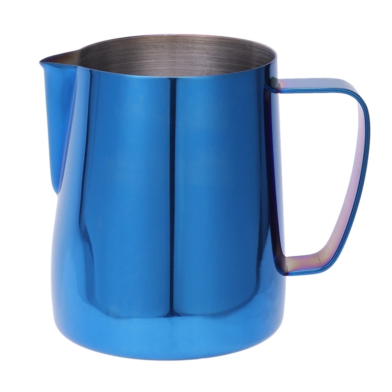 Stainless Steel Titanium Blue Frothing Jug Espresso Coffee Pitcher Steam & Froth Milk For Lattes & Cappuccinos