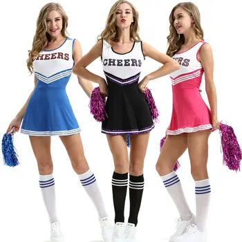 

Women Modern Dance Wear Dress Cheerleader Costume Sexy Cheer High School Girl Cosplay Fancy Dress Outfits