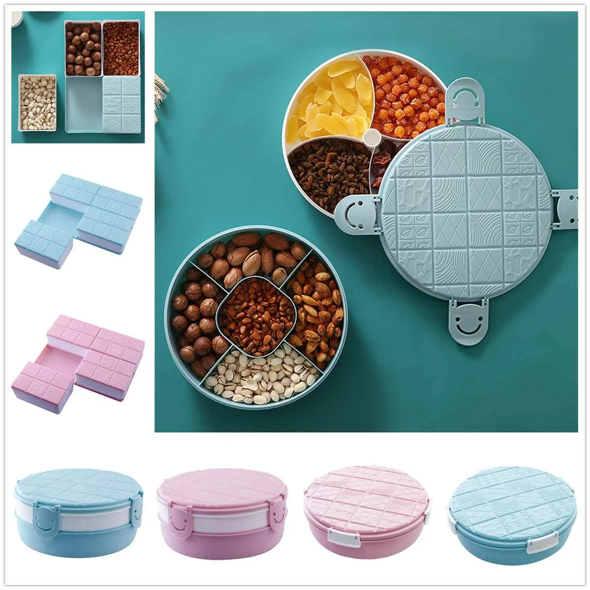 Candy Chocolate Storage Box Holder Organizer 2 Layers Square Storage