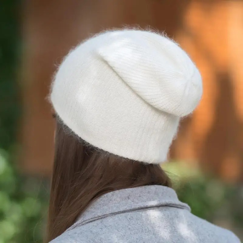 

Winter Hats Women Rabbit Hair Warm Cap Breathable Solid Color Windproof Student Unisex Cap