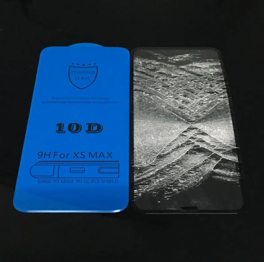 

10D Tempered Glass screen protector For iPhone X 7 8 6 Plus Full Cover Protective For iPhone 6 6s 7 XR XS Max film 10pcs CAMDEMS