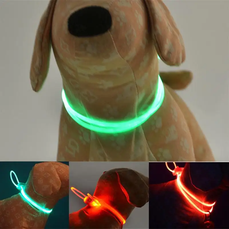 

LED Pet Dog Collar Anti-Lost Luminous Adjustable Pet Safety Collar Water Resistant Flashing Light Collar For Dogs Puppy at Night