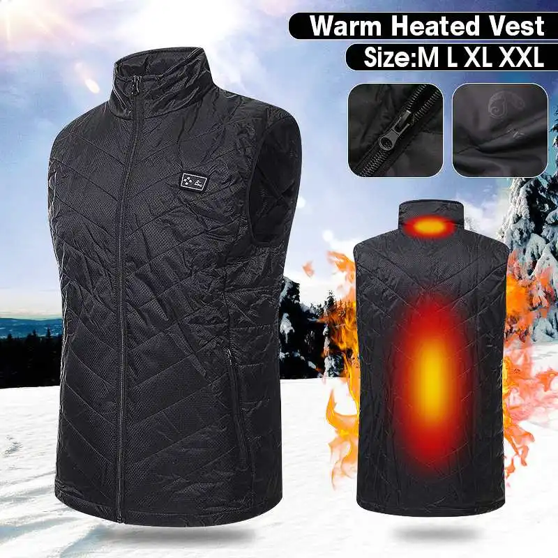 

Men Women Electric Heated Vest Heating Waistcoat Thermal Warm Clothing Feather USB Power Sleeveless Jacket Safety Clothing