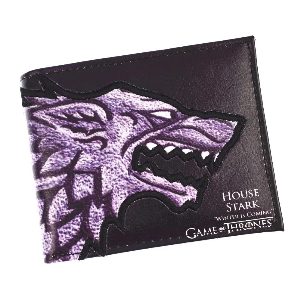 

2018 New Design Short Wallet Embroidery Game of Thrones 3D Purse Stark / Daenerys Targaryen Dragon Men's Wallet
