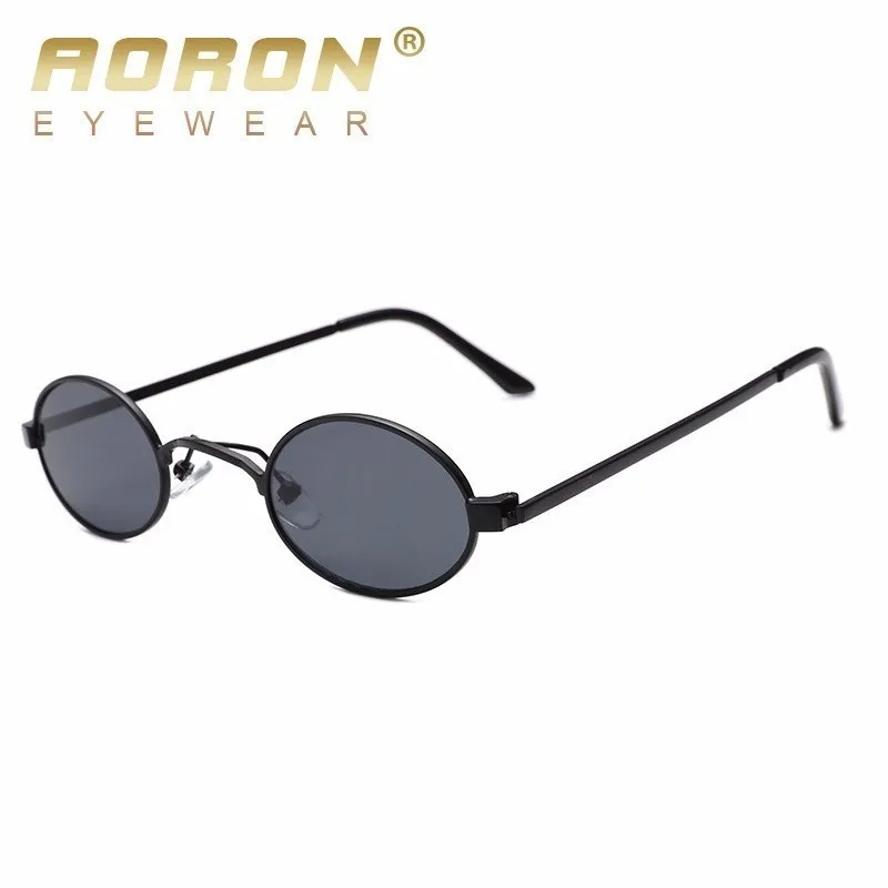 Мужские и женские Овальные Солнцезащитные очки Aoron черные круглые в
