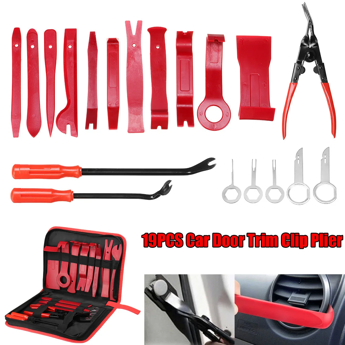19Pcs/Set Car Clips Auto Trim Removal Kits for Car Door Molding Dash