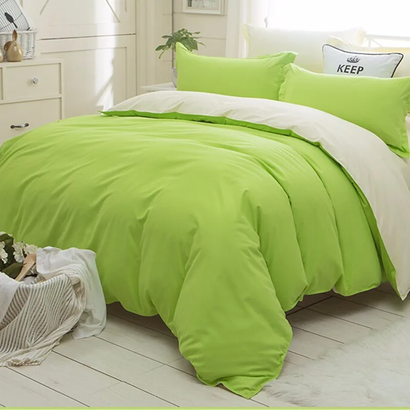 

Luxury Bedding Sets 4pcs Home Textile 1.5m Quilt Cover Bed Sheet PillowCase Multiple Colour Solid Color Double-split Aloe Cotton