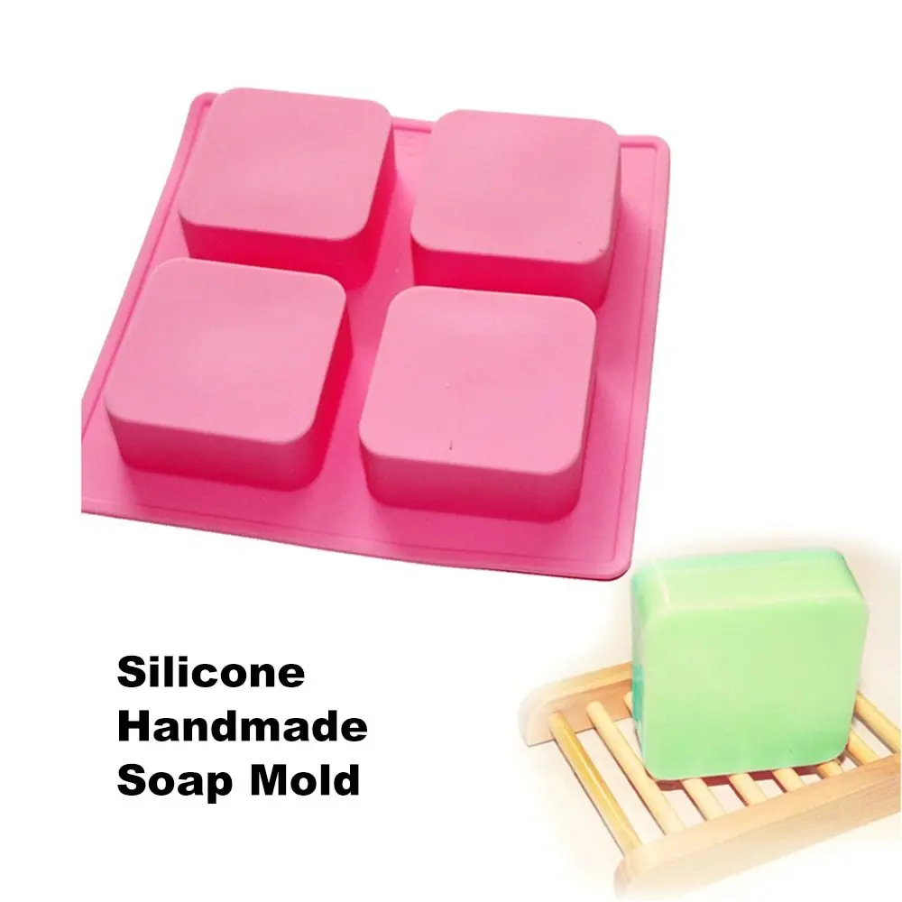 

Square Shaped Silicone Cake Making Mold Easy Release Ice Jelly Pudding Chocolate Maker Trays Soap Candle Mould 4 Cubes
